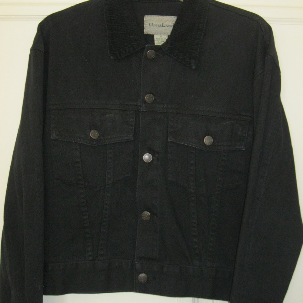 Great Land cotton denim jacket, black, Sz S